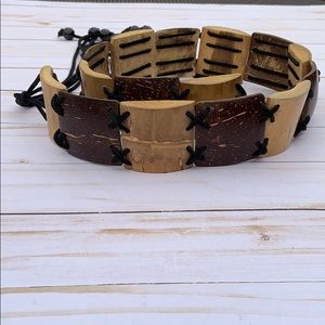 Bamboo & Coconut Link Belt Adjustable Size